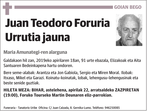 Juan Teodoro Foruria Urrutia