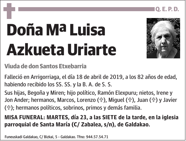 Mª Luisa Azkueta Uriarte