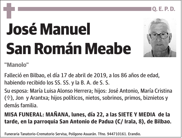 José Manuel San Román Meabe 'Manolo'