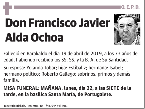 Francisco Javier Alda Ochoa