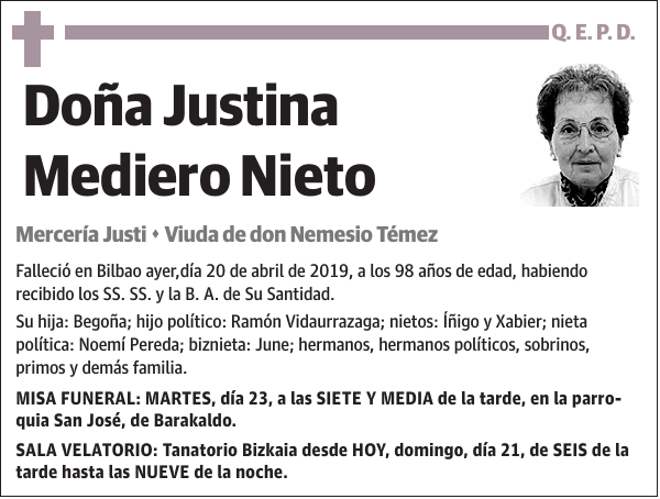 Justina Mediero Nieto