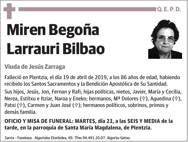 Miren Begoña Larrauri Bilbao