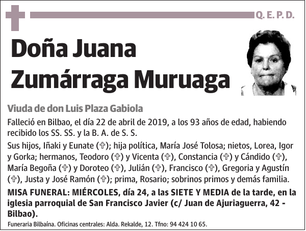 Juana Zumárraga Muruaga