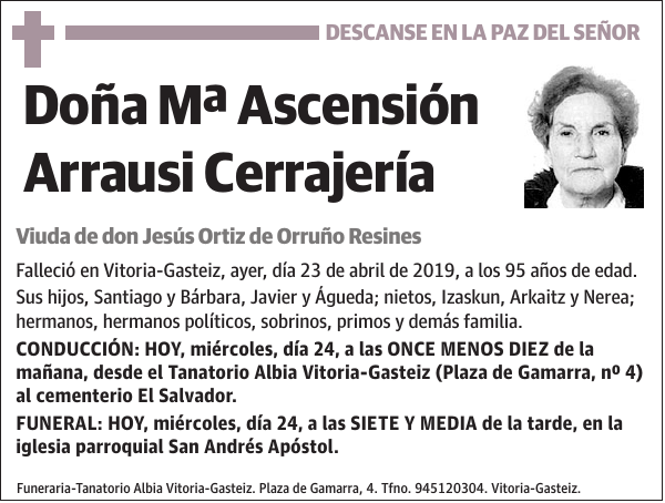 Mª Ascensión Arrausi Cerrajería