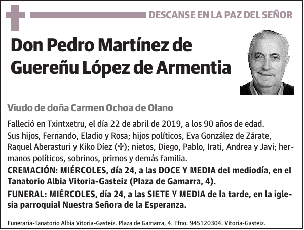 Pedro Martínez de Guereñu López de Armentia