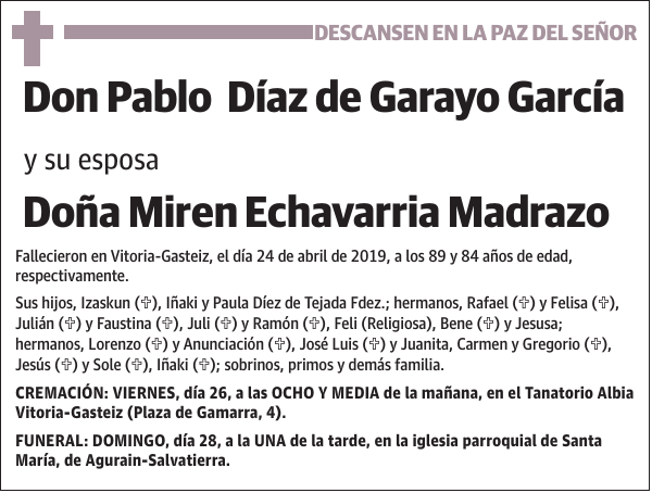 Pablo Díaz de Garayo García Miren Echavarria Madrazo