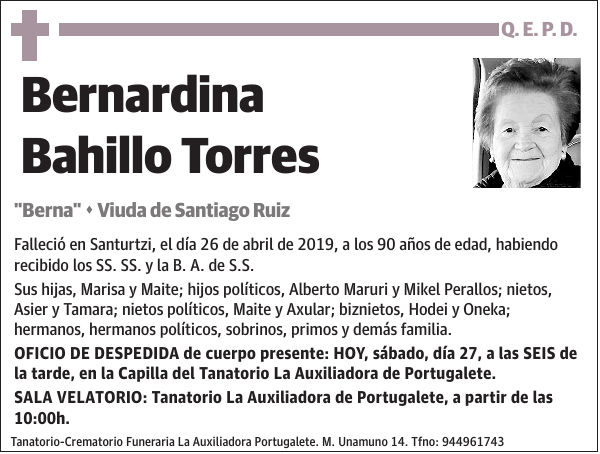 Bernardina Bahillo Torres 'Berna'