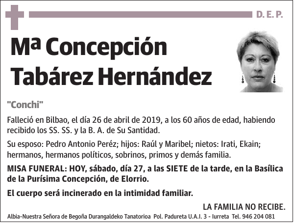 Mª Concepción Tabárez Hernández 'Conchi'