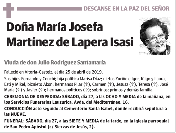 María Josefa Martínez de Lapera Isasi