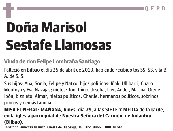 Marisol Sestafe Llamosas