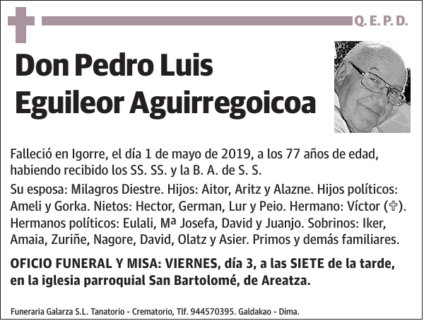 Pedro Luis Eguileor Aguirregoicoa