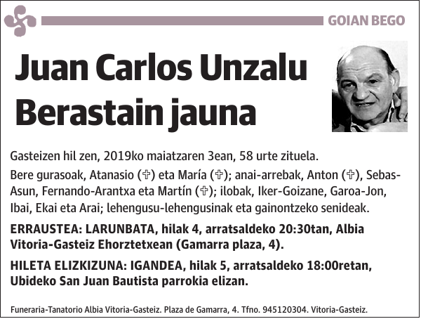 Juan Carlos Unzalu Berastain