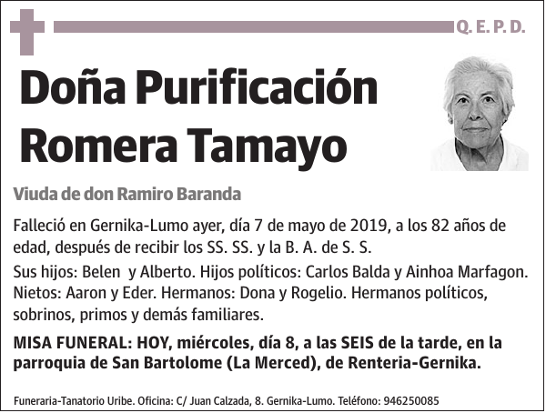 Purificación Romera Tamayo