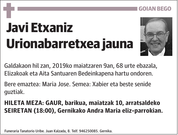 Javi Etxaniz Urionabarretxea