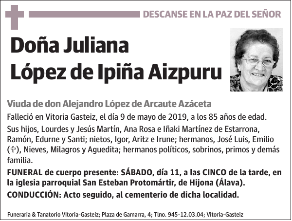 Juliana López de Ipiña Aizpuru