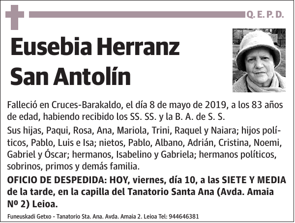 Eusebia Herranz San Antolín