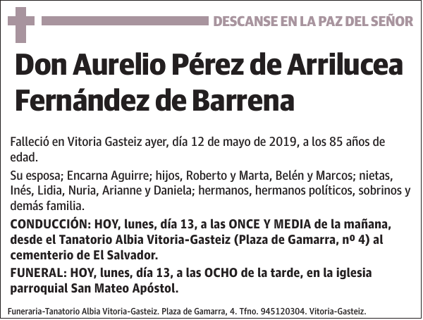 Aurelio Pérez de Arrilucea Fernández de Barrena