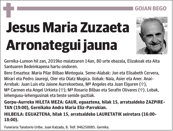 Jesus Maria Zuzaeta Arronategui