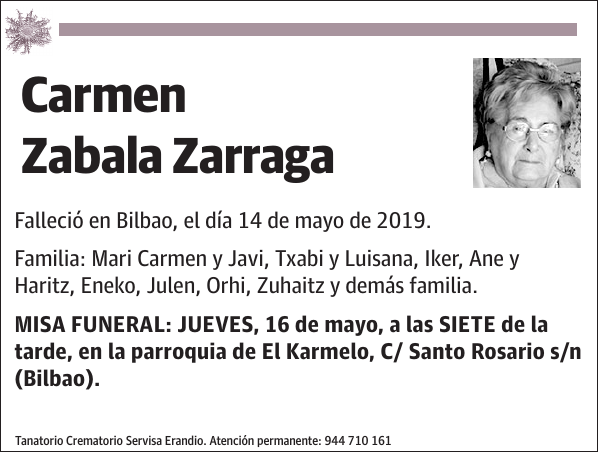 Carmen Zabala Zarraga