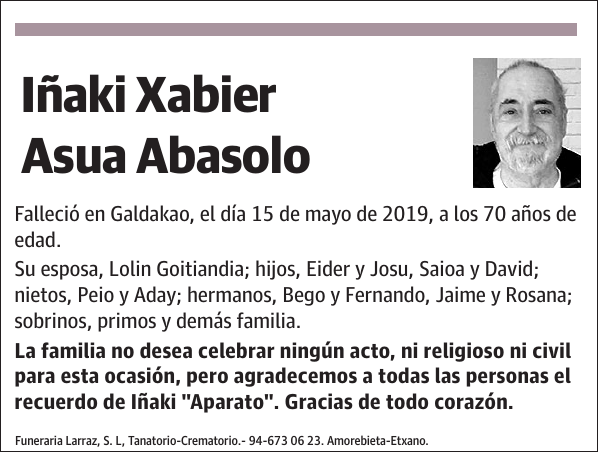 Iñaki Xabier Asua Abasolo