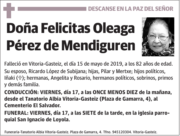 Felicitas Oleaga Pérez de Mendiguren