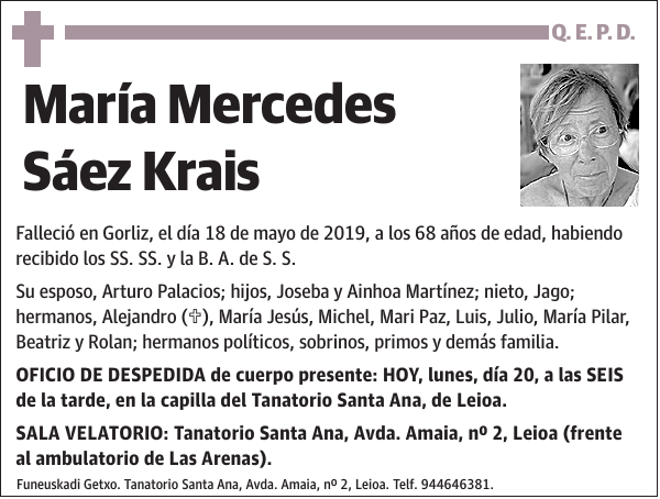 María Mercedes Sáez Krais