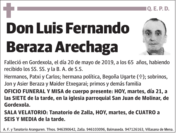 Luis Fernando Beraza Arechaga