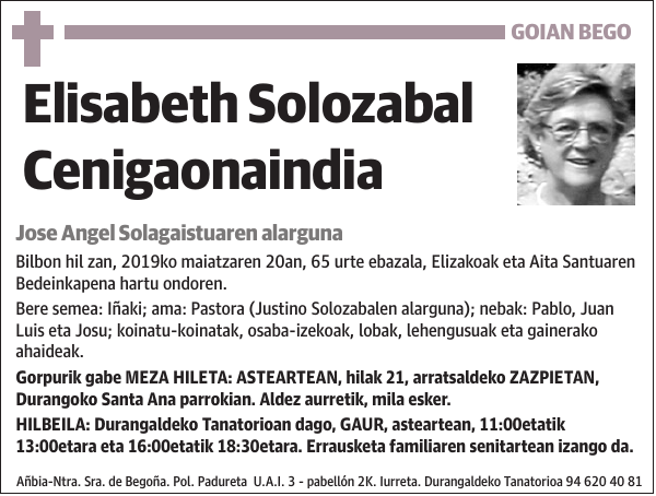 Elisabeth Solozabal Cenigaonaindia