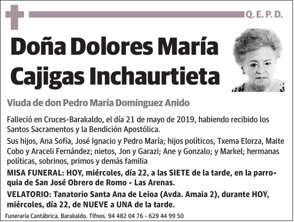 Dolores María Cajigas Inchaurtieta