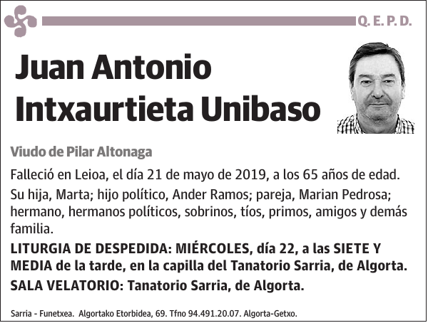 Juan Antonio Intxaurtieta Unibaso