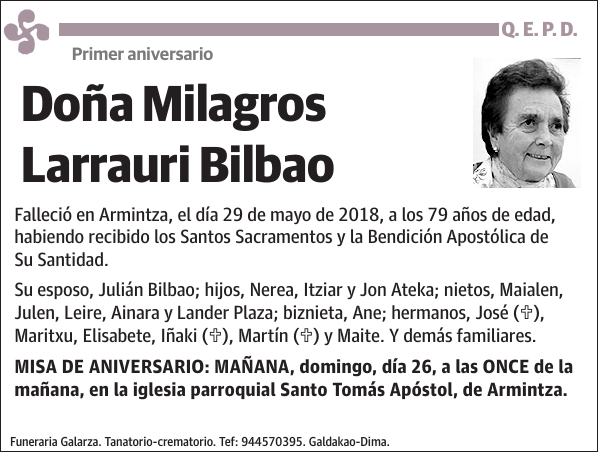 Milagros Larrauri Bilbao