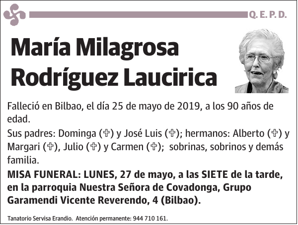 María Milagrosa Rodríguez Laucirica