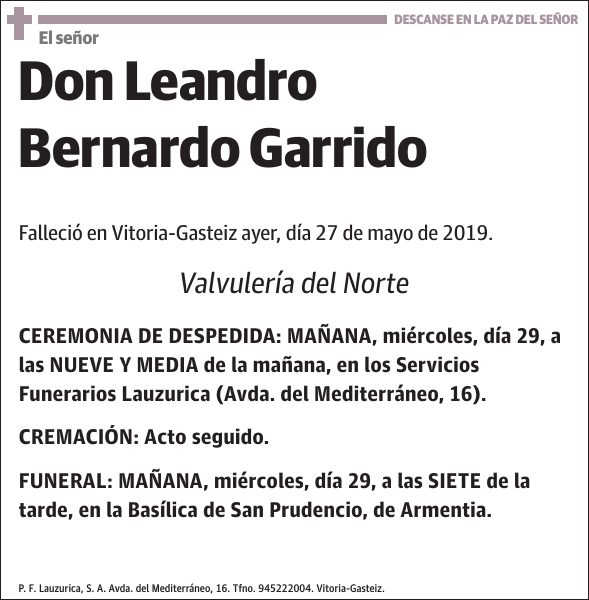 El señor Leandro Bernardo Garrido