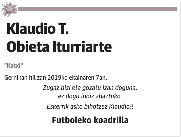 Klaudio T. Obieta Iturriarte