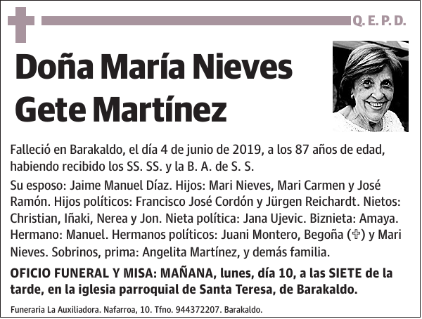 María Nieves Gete Martínez