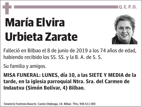 María Elvira Urbieta Zarate