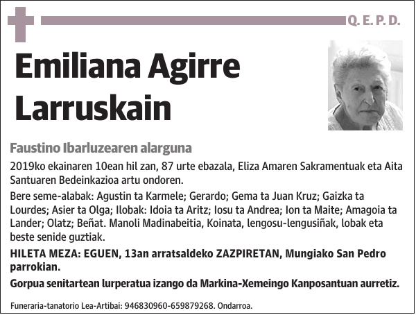 Emiliana Agirre Larruskain