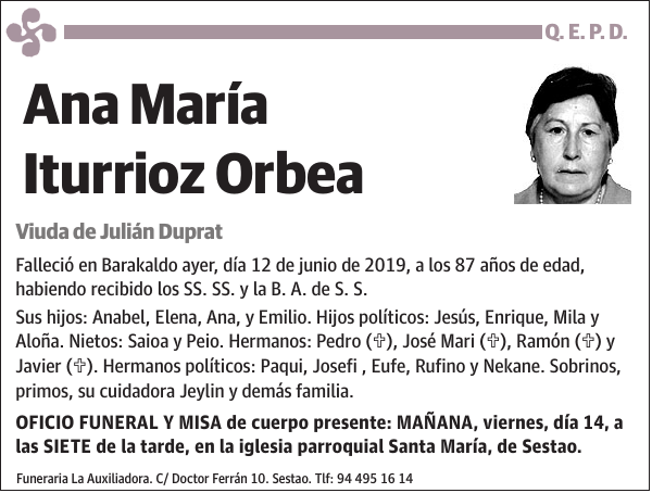 Ana María Iturrioz Orbea