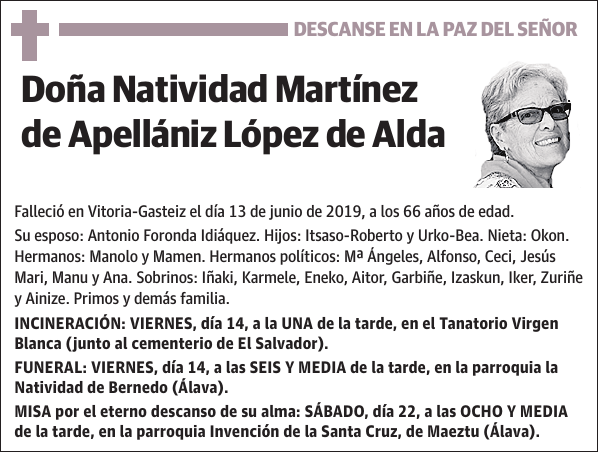 Natividad Martínez de Apellániz López de Alda