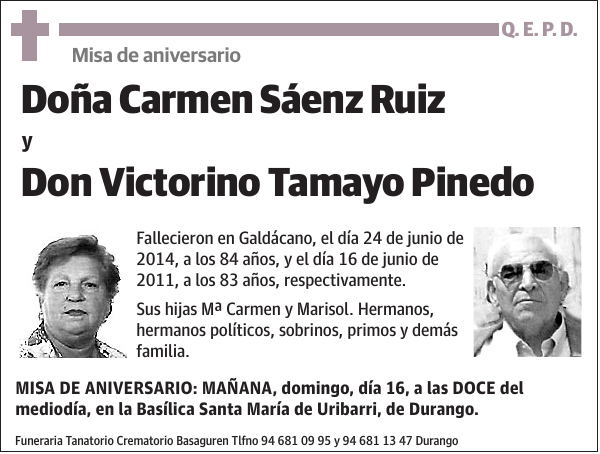 Carmen Sáenz Ruiz y Victorino Tamayo Pinedo