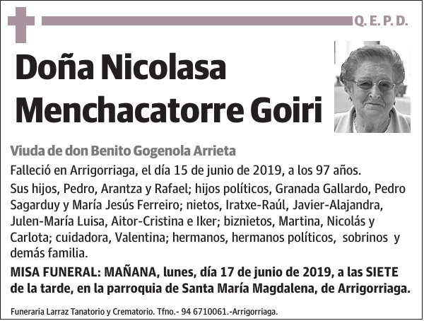 Nicolasa Menchacatorre Goiri