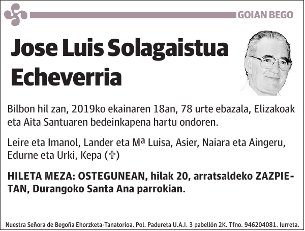 Jose Luis Solagaistua Echeverria