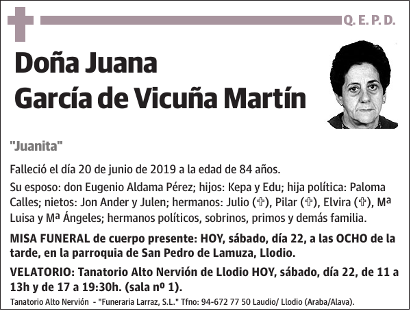 Juana García de Vicuña Martín