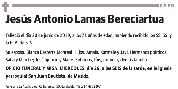 Jesús Antonio Lamas Bereciartua