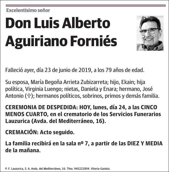 Luis Alberto Aguiriano Forniés