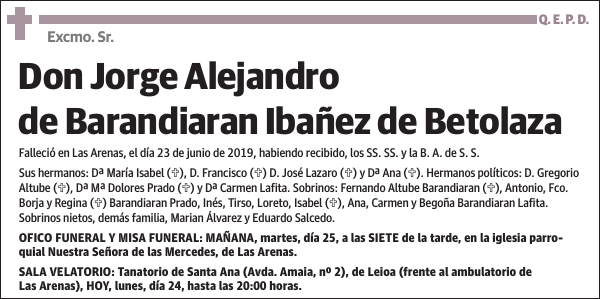 Jorge Alejandro de Barandiaran Ibañez de Betolaza