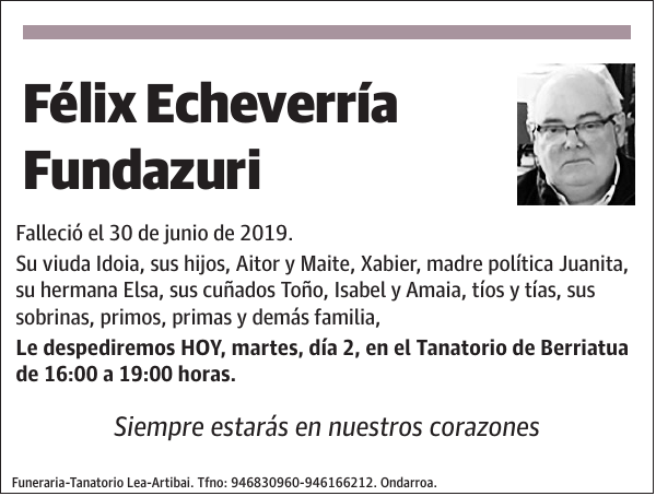 Félix Echeverría Fundazuri