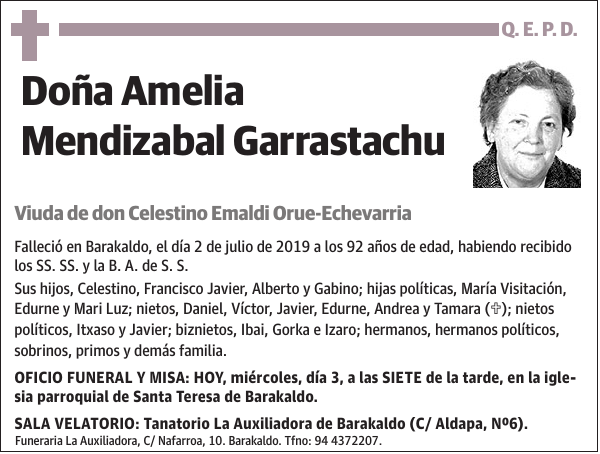 Amelia Mendizabal Garrastachu