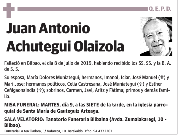 Juan Antonio Achutegui Olaizola