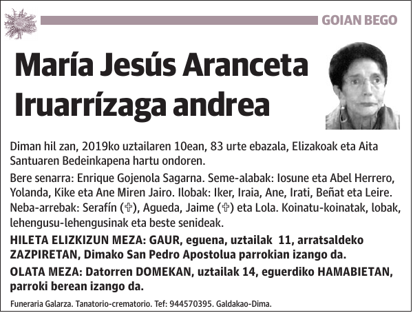 María Jesús Aranceta Iruarrízaga